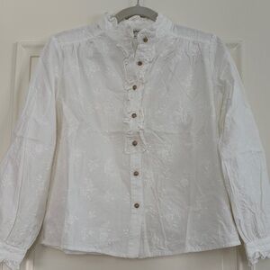 White Ruffled Blouse